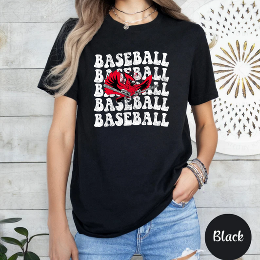 retro cardinals baseball black tee