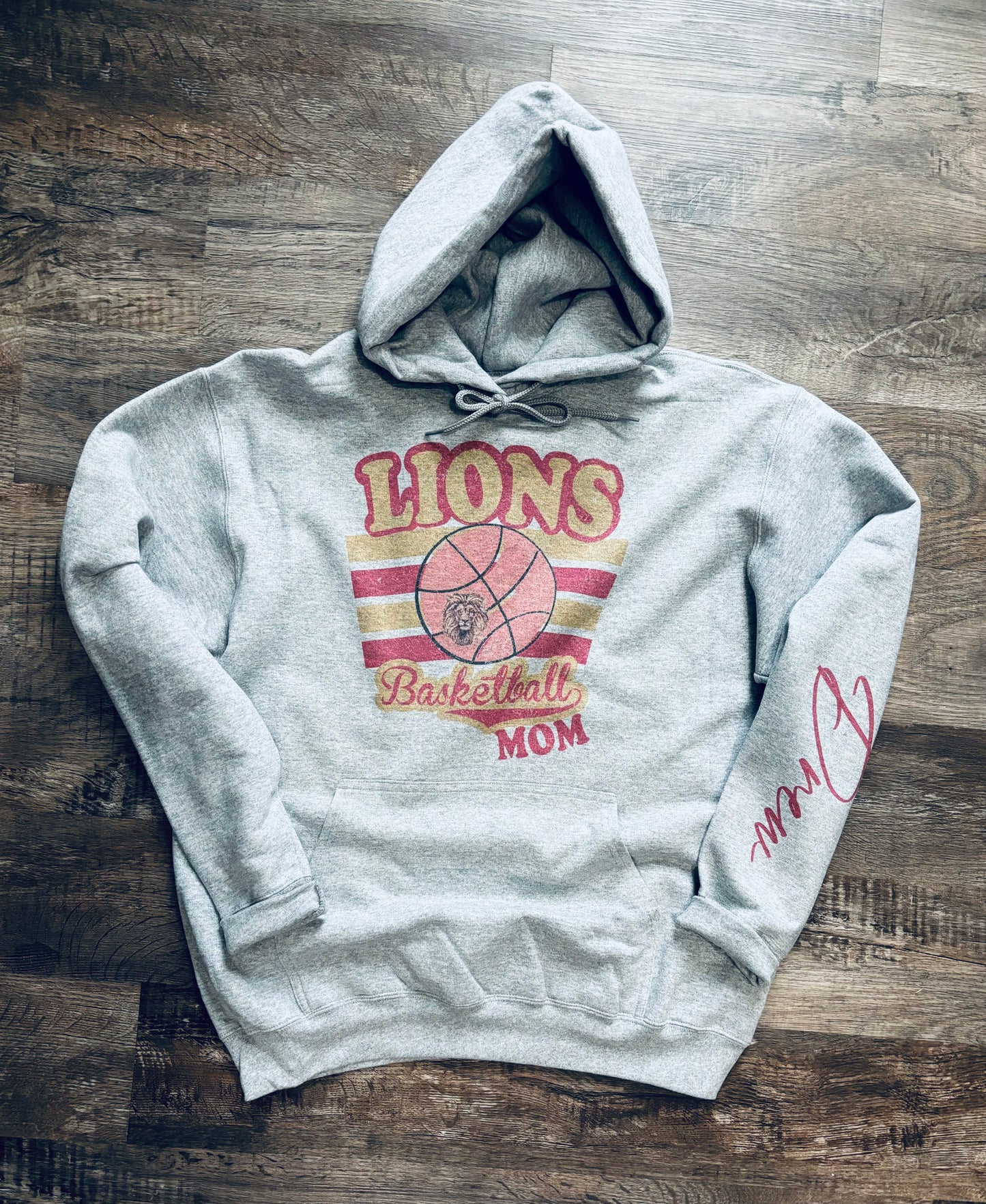 Custom. Basketball mom hoodie with name on sleeve