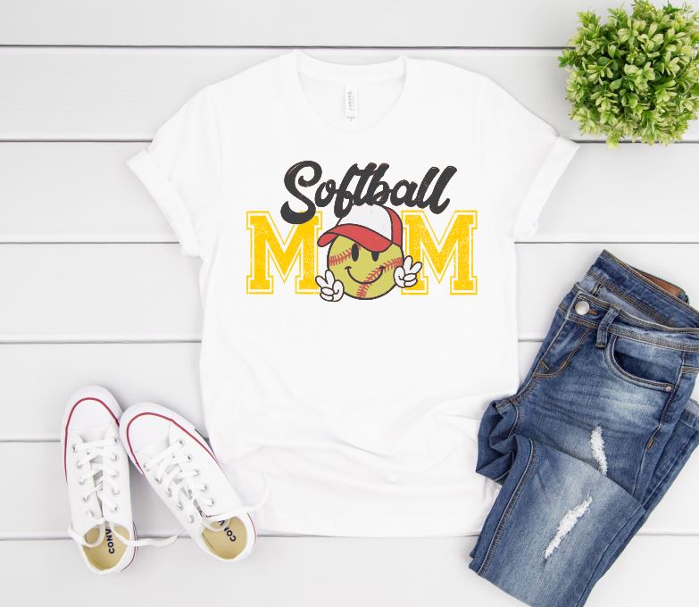 Softball Mom Retro Ball Guy Graphic Tee