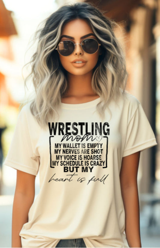 Wrestling Mom My Wallet is Empty Graphic Tee