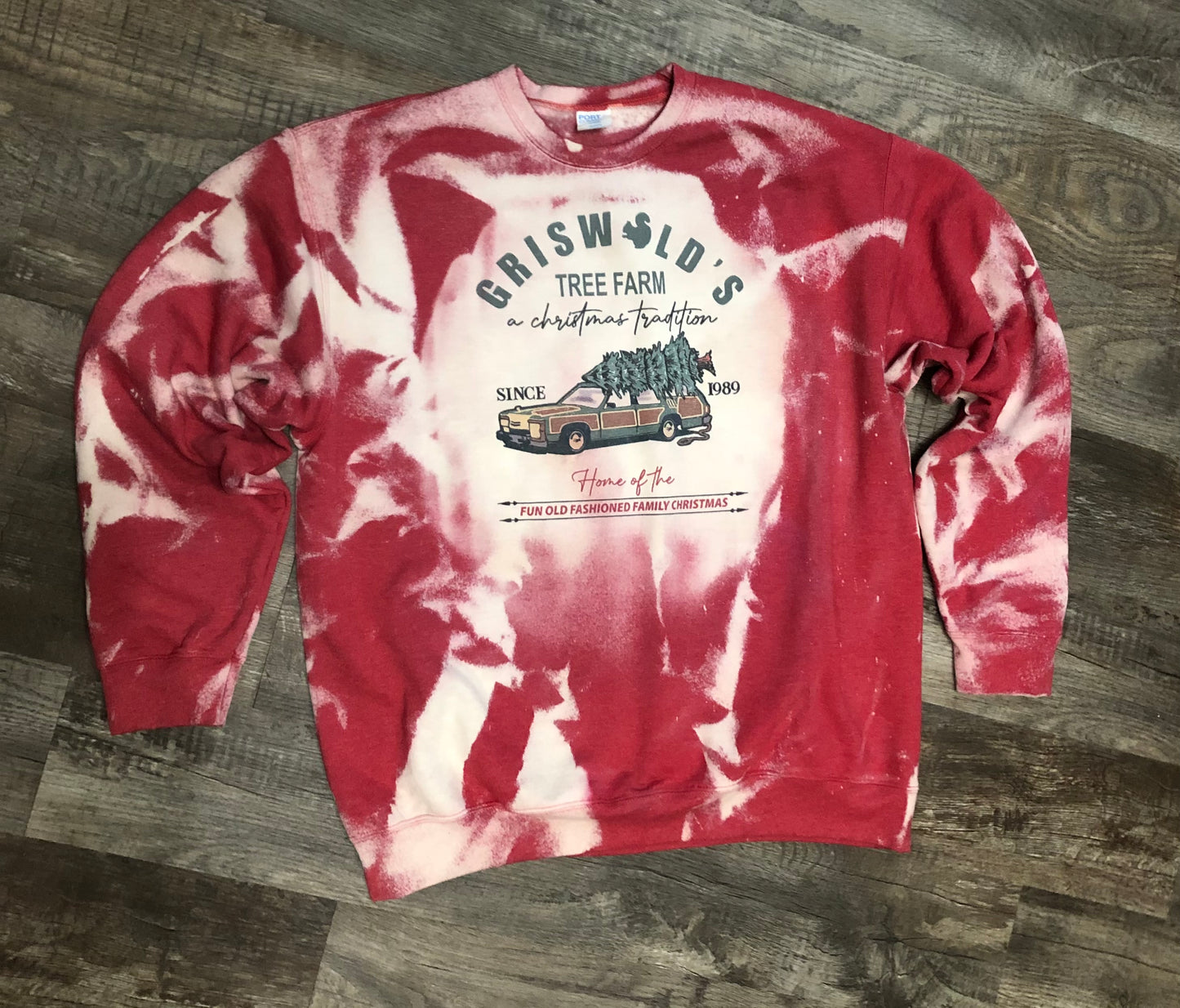 Griswold's Tree Farm Bleached Crewneck or Hoodie Sweatshirt