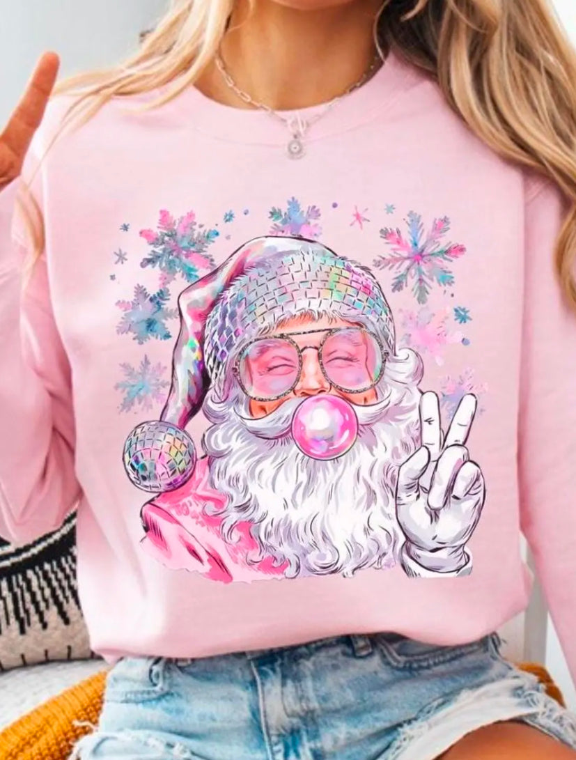 Disco Bubble Gum Santa Crewneck Sweatshirt