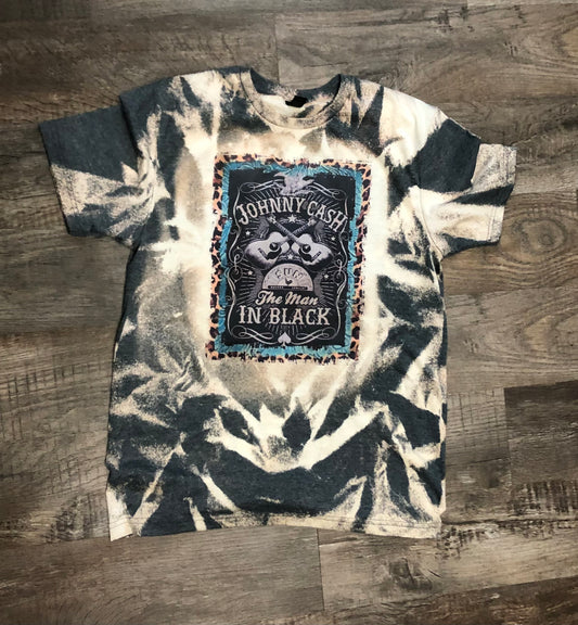 Johnny Cash in Black Concert Bleached Tee