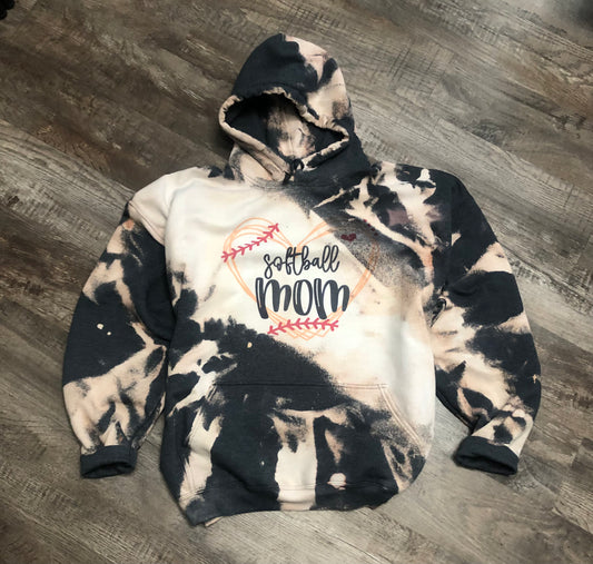 softball mom bleached hoodie