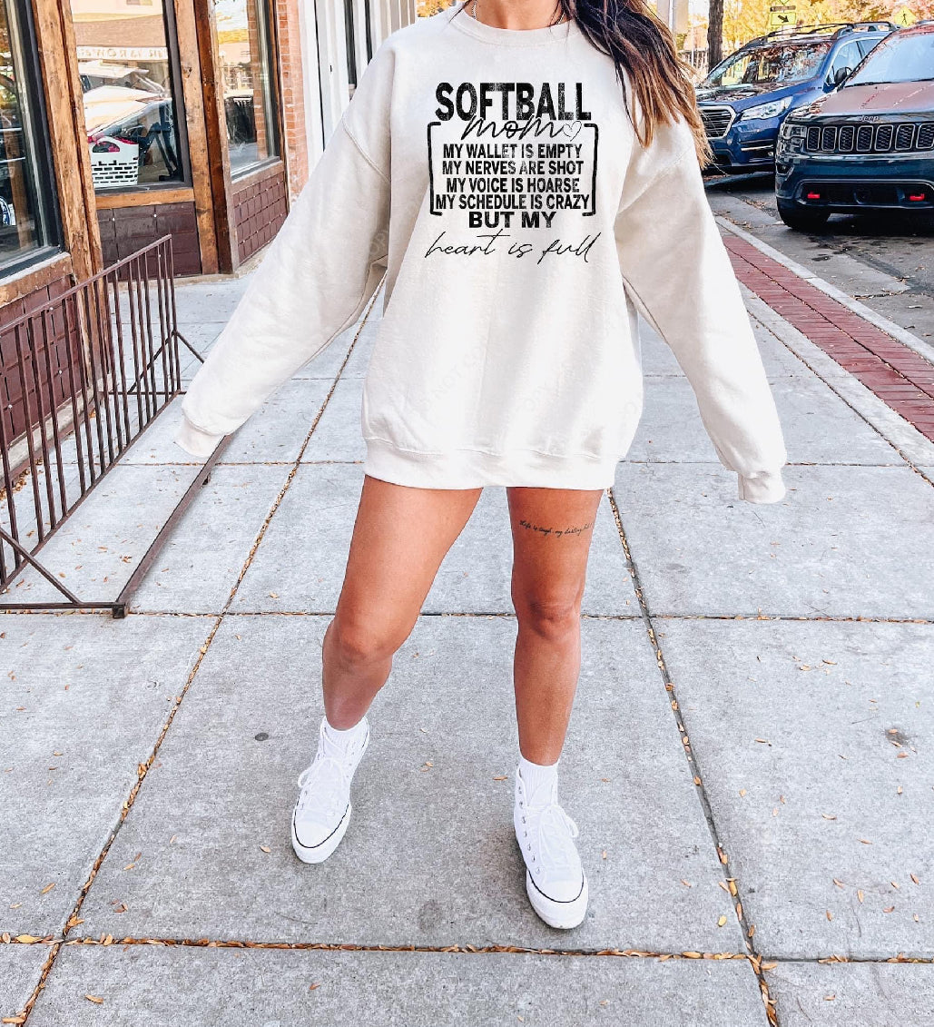 Softball Mom My Wallet is Empty Graphic Tee