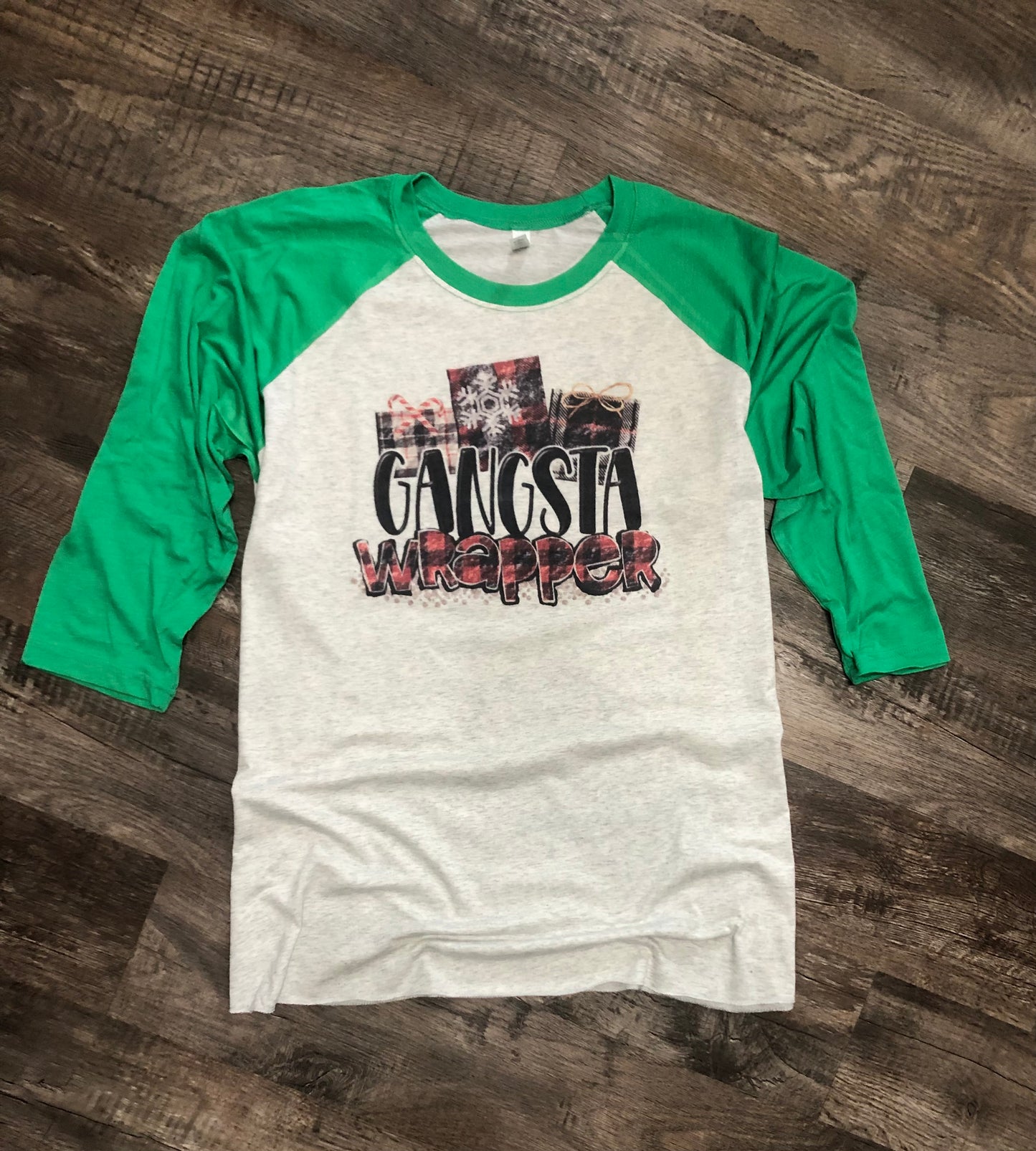 Gangsta Wrapper Christmas Raglan