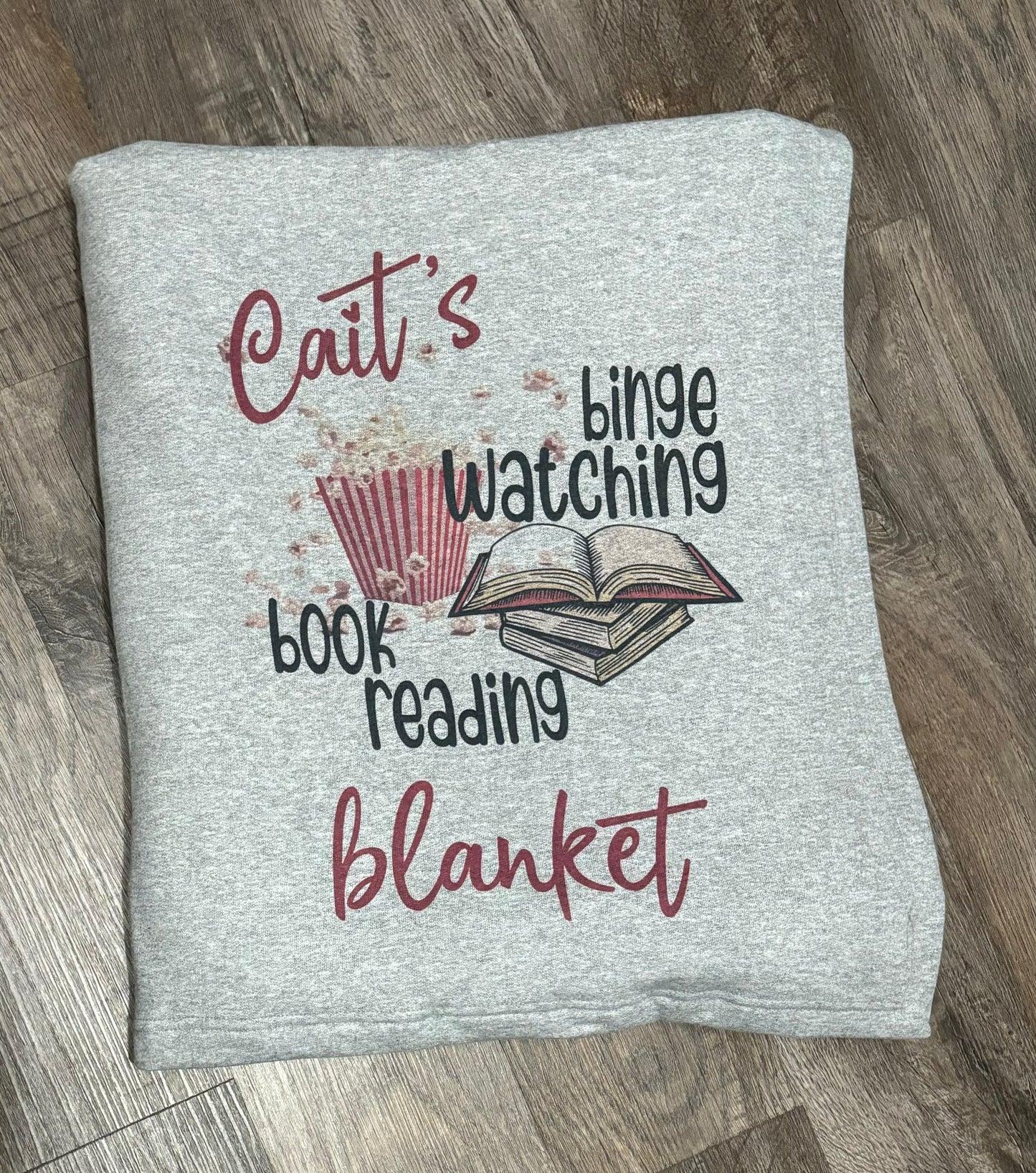 Binge Watching Movie Blanket Personalized Gift