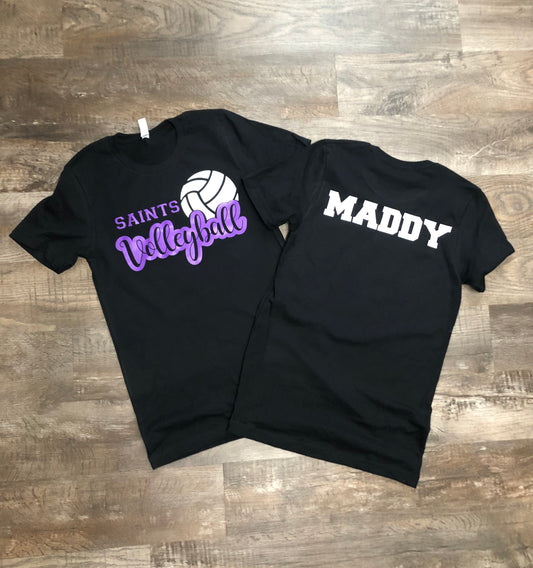 Glitter Volleyball Tee - Custom Team Name