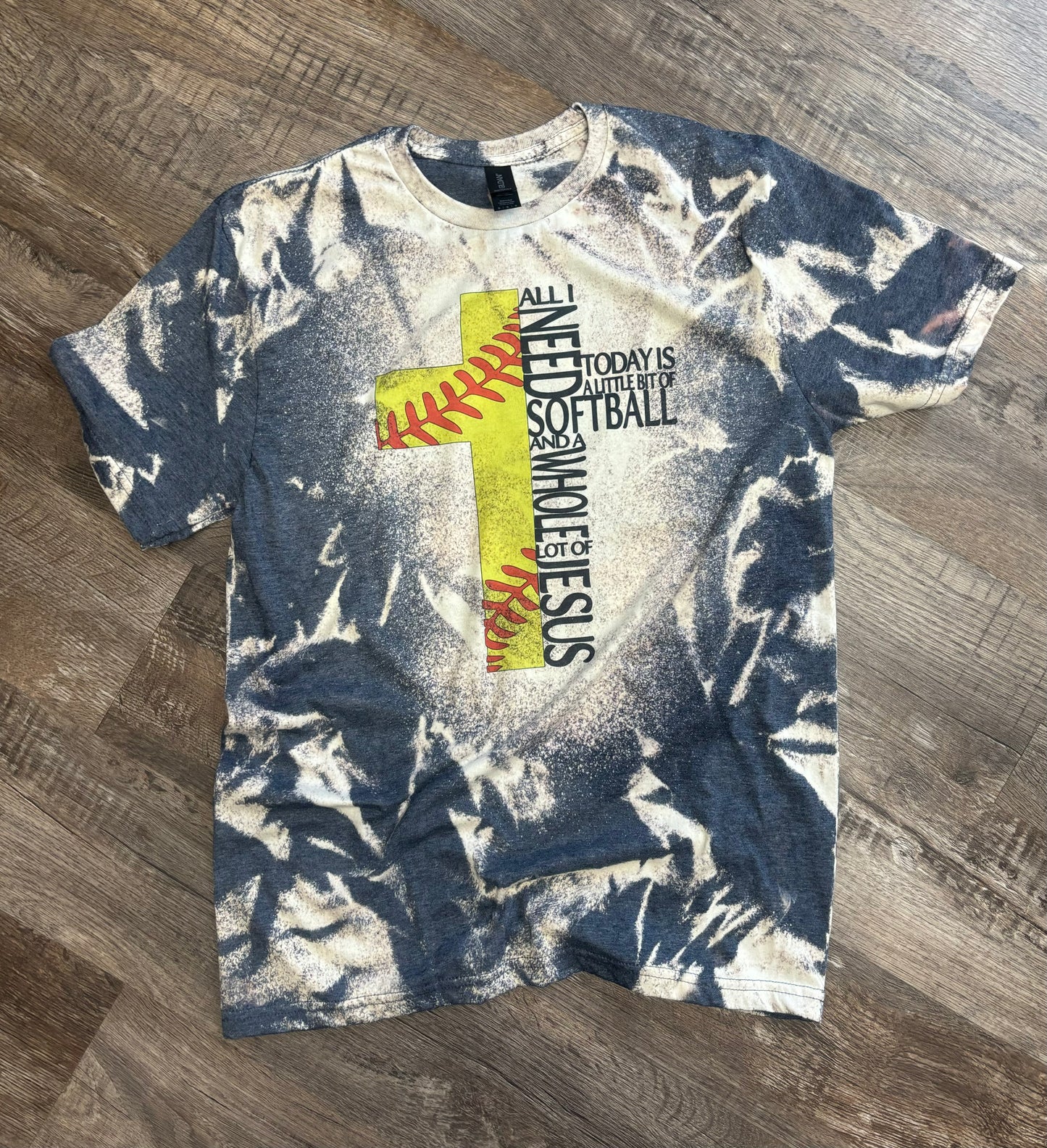 Softball Cross Shirt Bleached, Softball and Jesus Tee