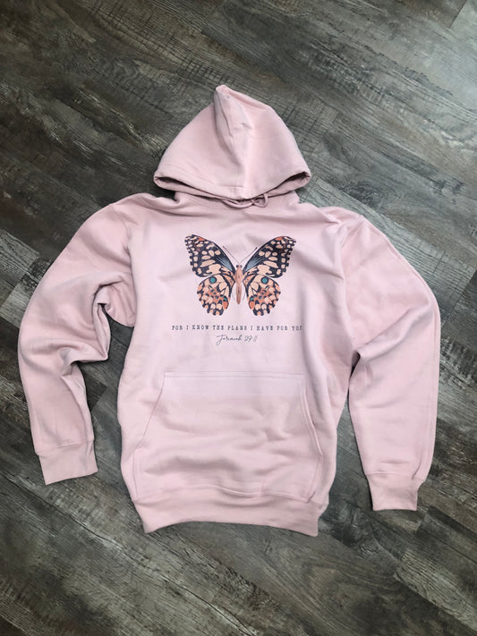 For I know the plans I have for you Jeremiah 29:11 blush pink hoodie