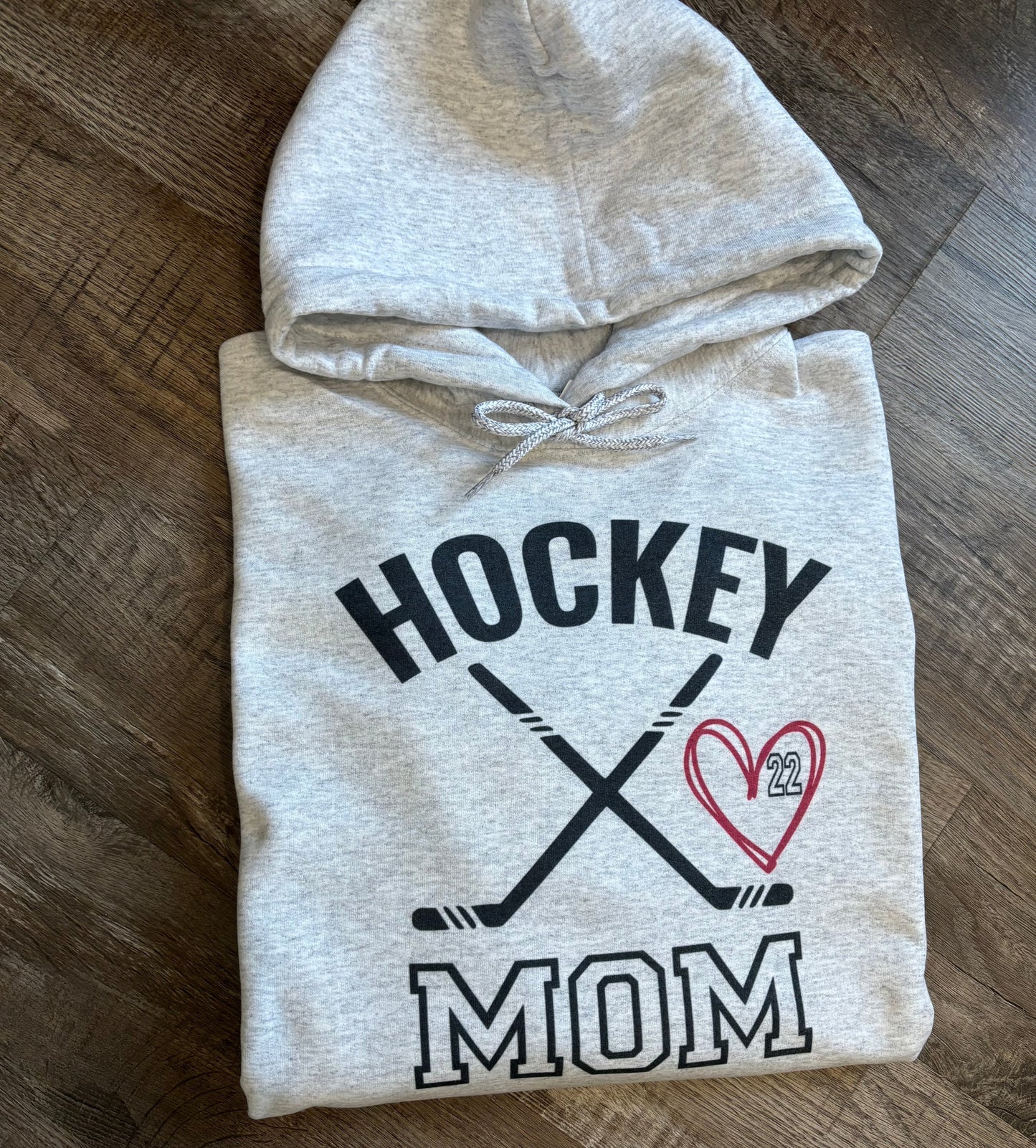 Custom Hockey Mom Sweatshirt, add players number in the heart