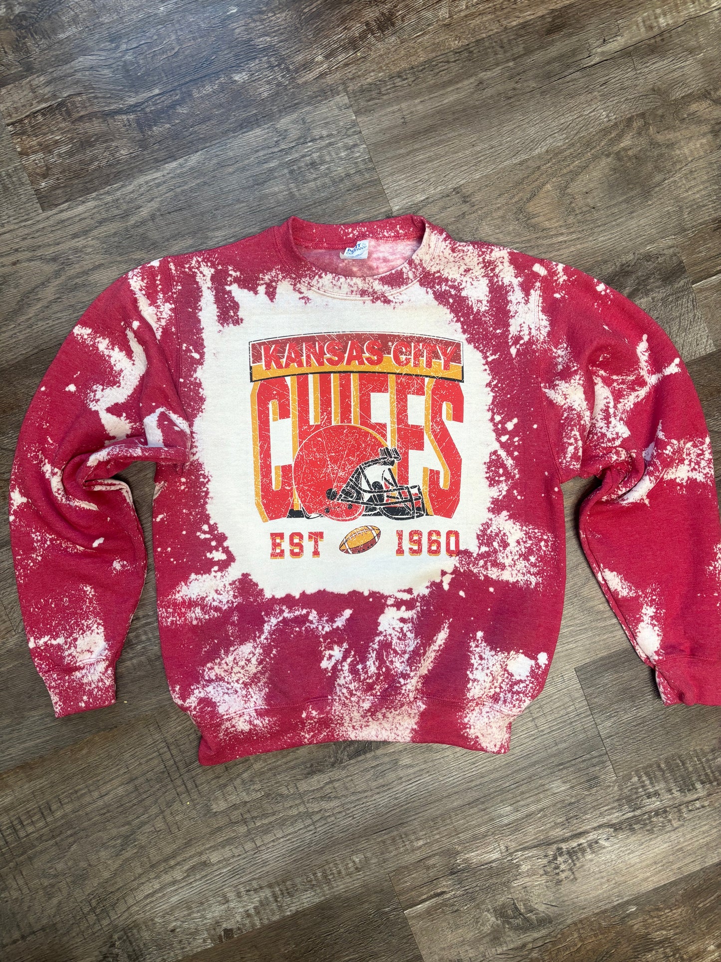 Kansas Bleached Football Sweatshirt