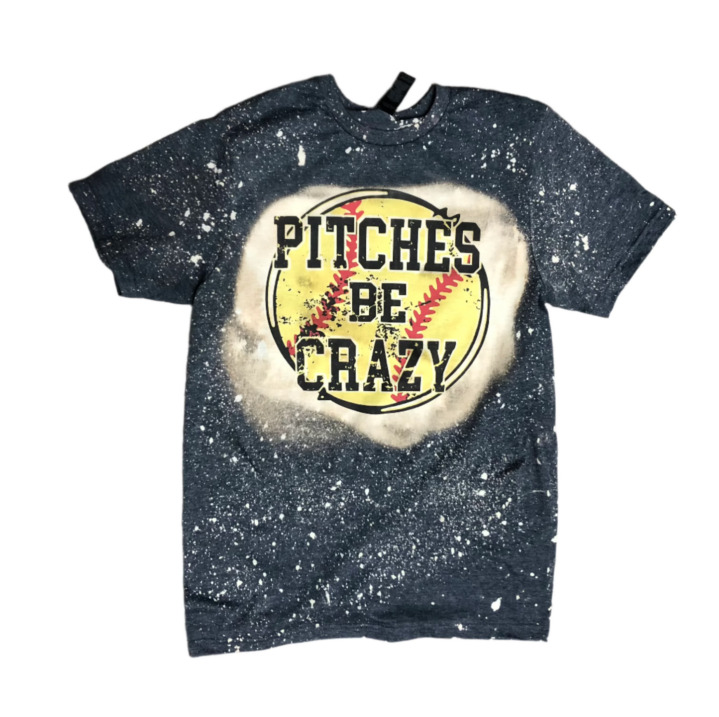 Pitches Be Crazy Softball Bleached Tee