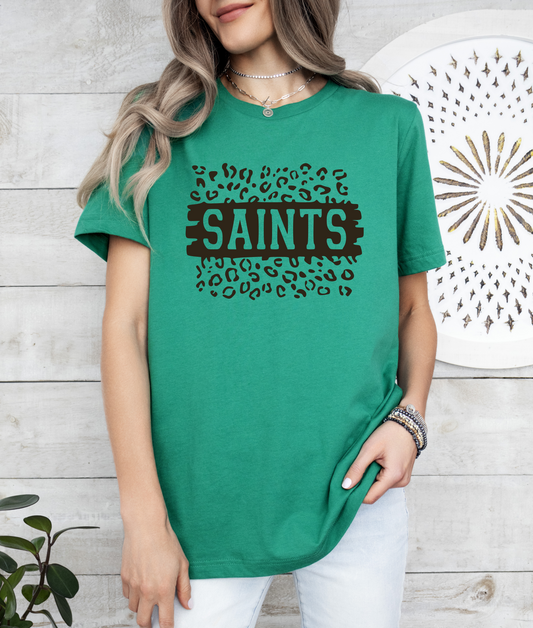 Saints Leopard Graphic Shirt