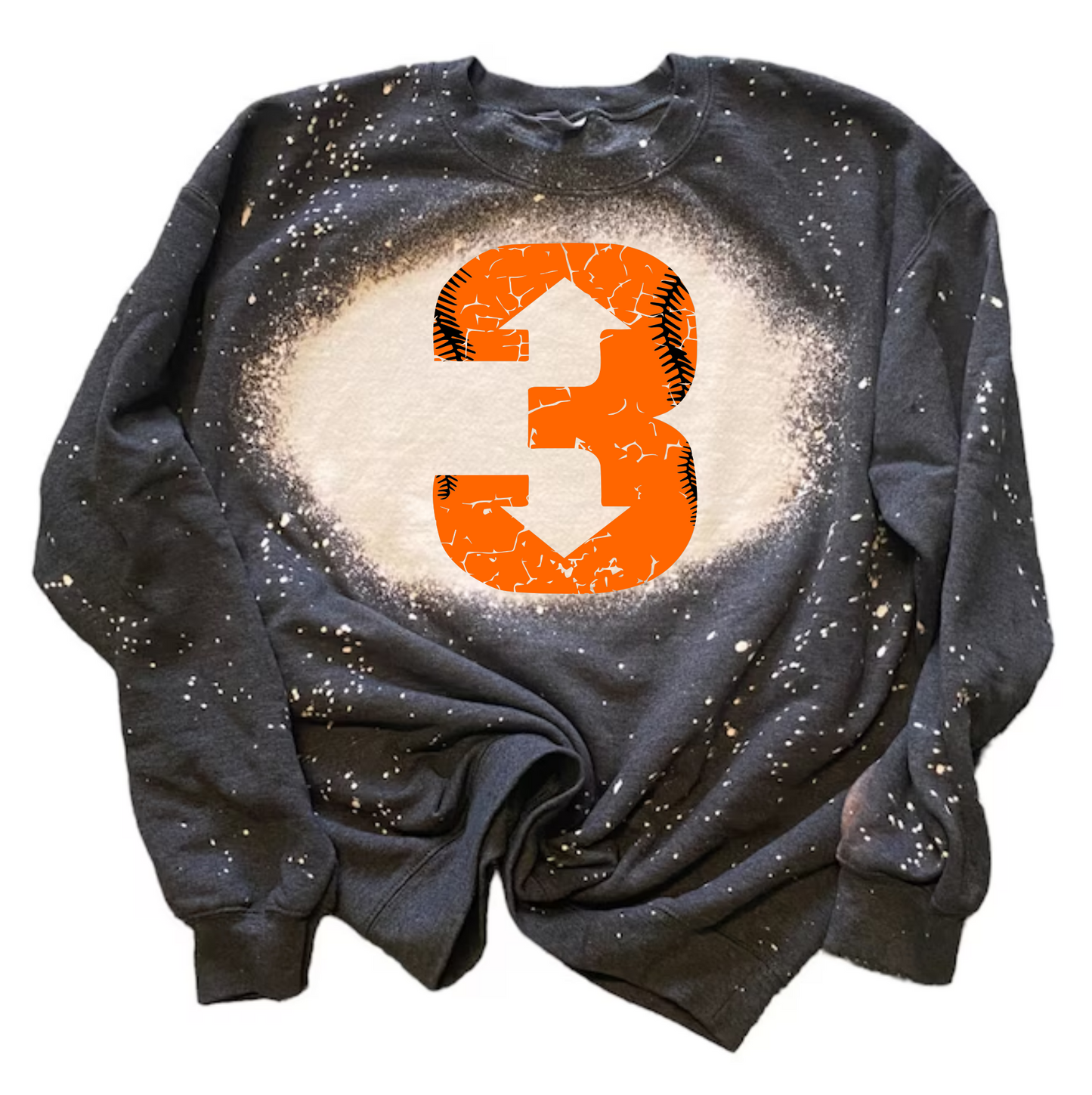 Baseball 3 up 3 down Bleached Sweatshirt