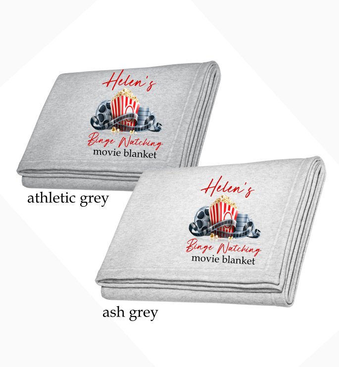 Binge Watching Movie Blanket Personalized Gift