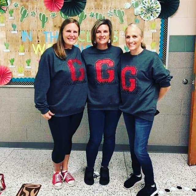 School Spirit Sweatshirts ~ Big Letter Glitter School Mascot - Liv's Boutique