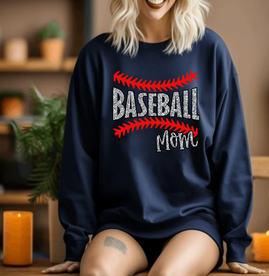 Glitter baseball mom sweatshirt