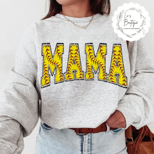 Softball Mama Crewneck Sweatshirt