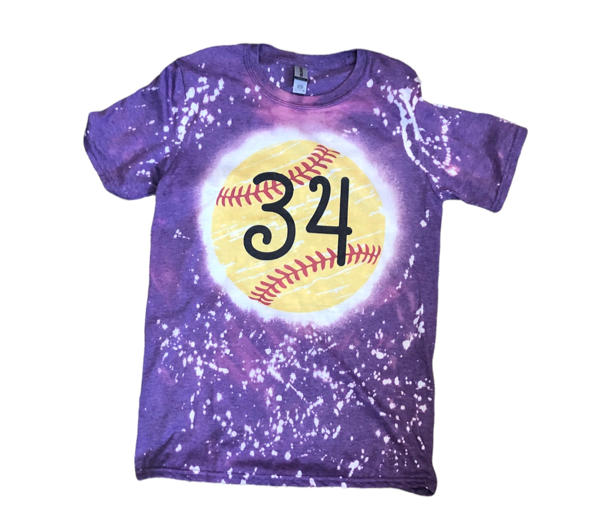 Bleached Softball shirt with players number