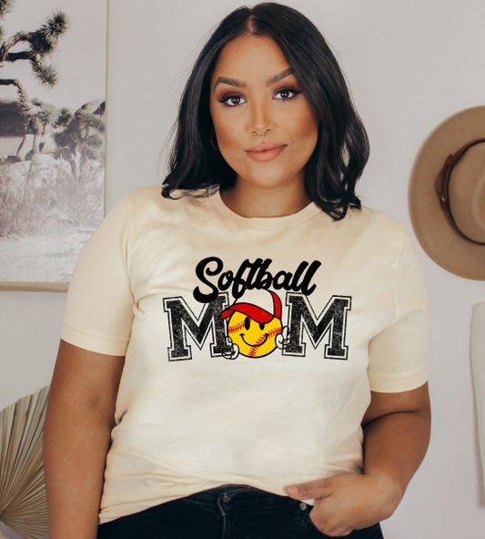 Softball Mom Retro Ball Guy Graphic Tee