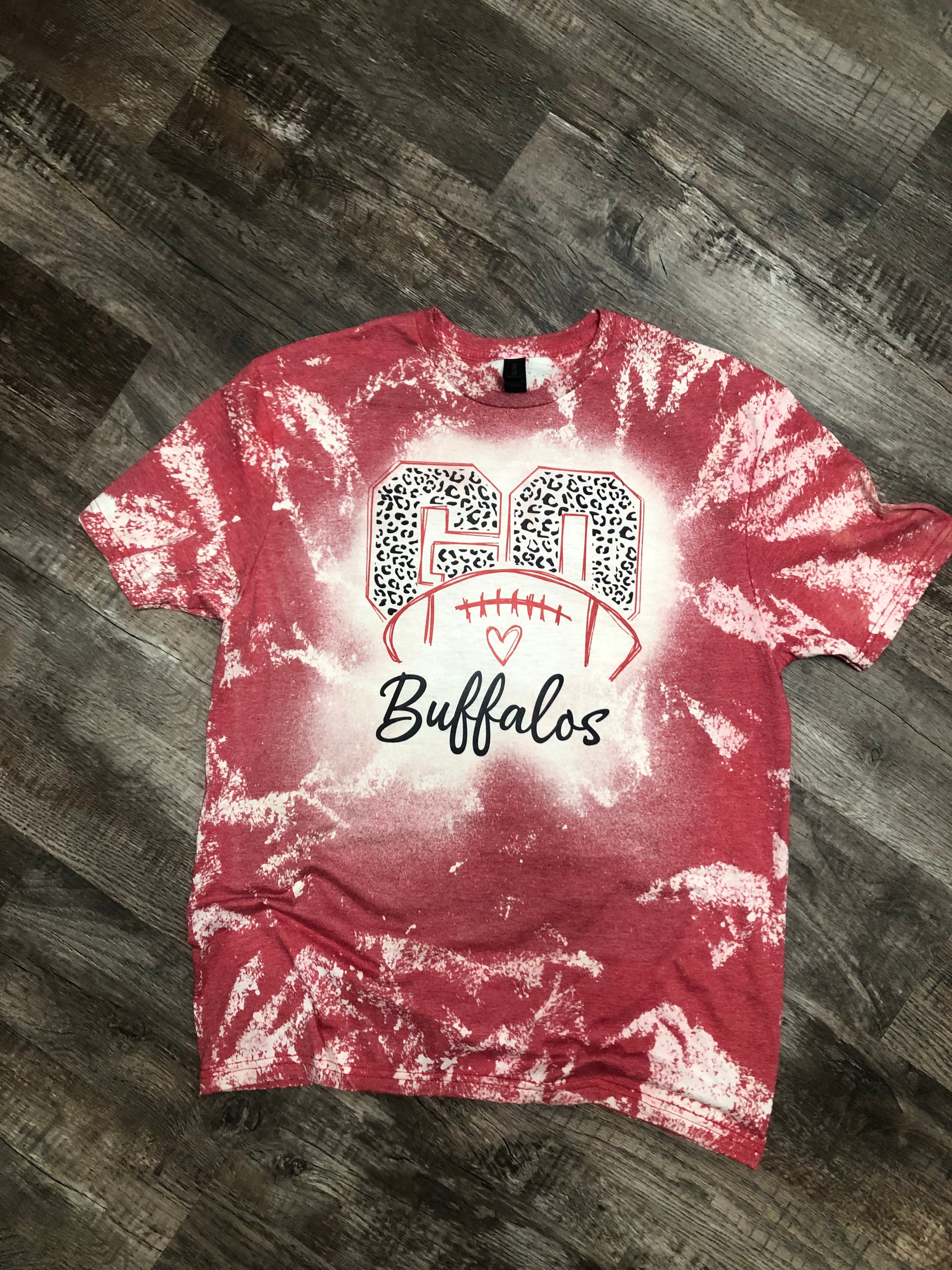 Football Mom Shirt Bleached ~ Go Team Name - Liv's Boutique