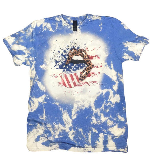 July 4th American Tongue Bleached Shirt - Liv's Boutique