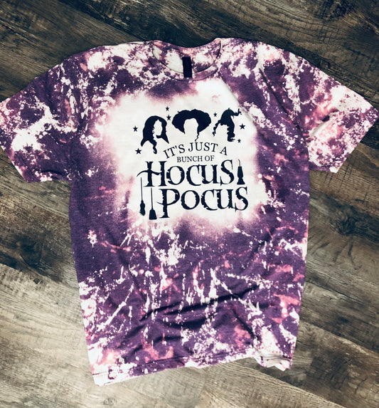 It's Just a Bunch of Hocus Pocus Halloween Bleached Tee