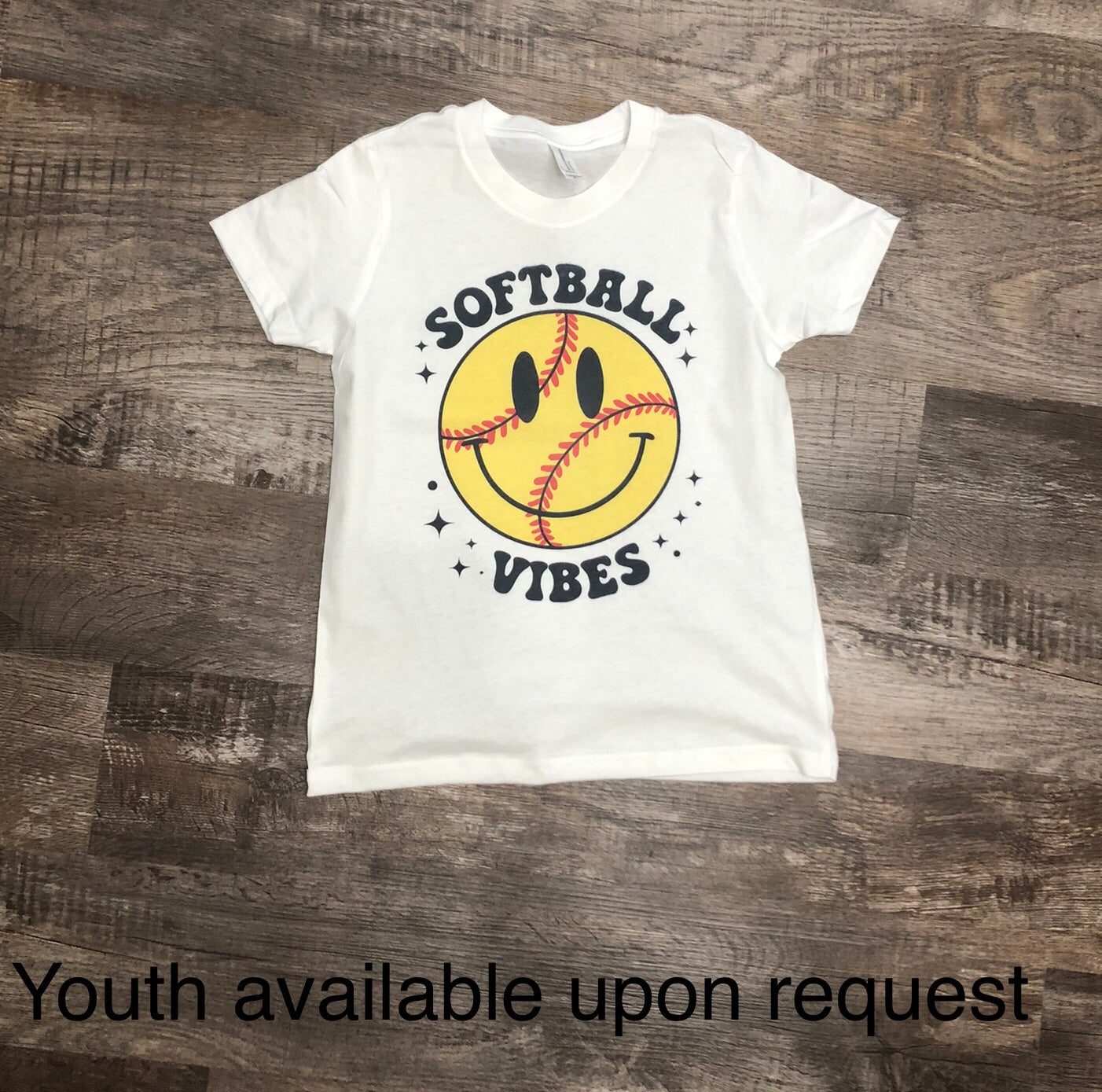 Softball Vibes Smile Face Graphic Tee