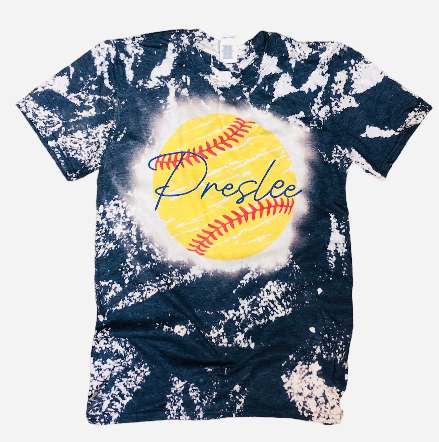 Softball Shirt Bleached ~ Custom Name and Number