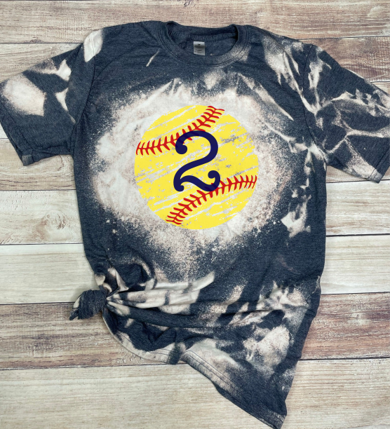 Softball Shirt Bleached with Custom Number