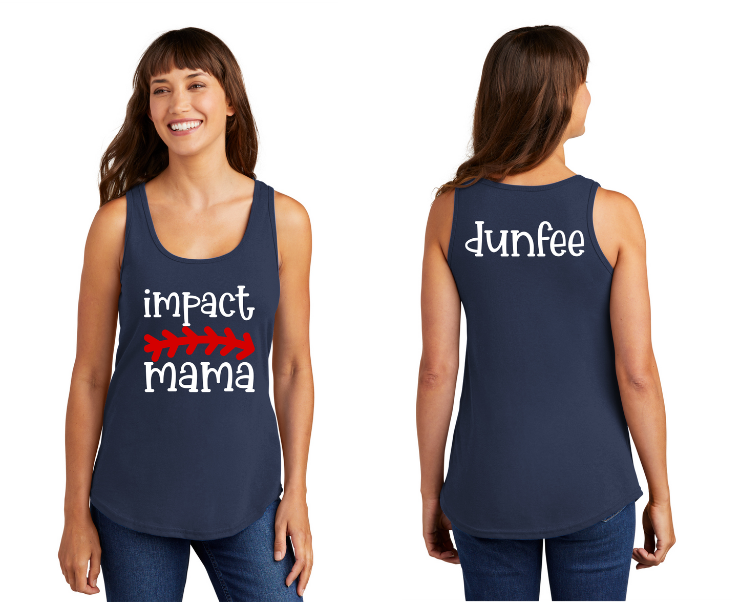 Impact Mama Custom Softball/Baseball Ladies Core Cotton Tank Top