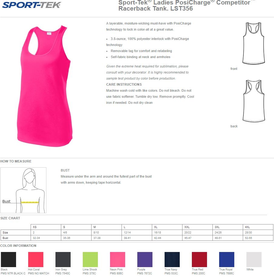 Sport-Tek® Ladies PosiCharge® Competitor™ Racerback Tank (Customized)