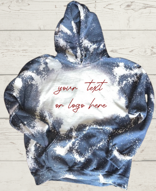 Custom Bleached Hoodie ~ Your Design Here Bleached Sweatshirt - Liv's Boutique
