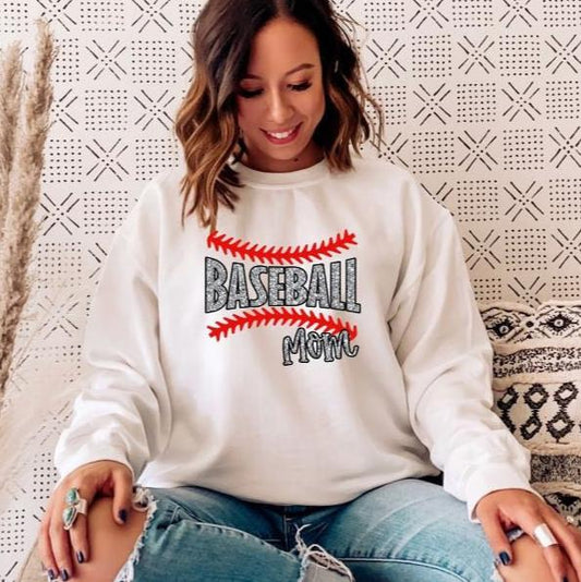 Baseball Mom Crewneck Sweatshirt - Liv's Boutique