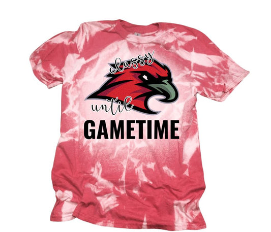 Classy Until Game Time Bleached Shirt ~ Customized Your School Logo