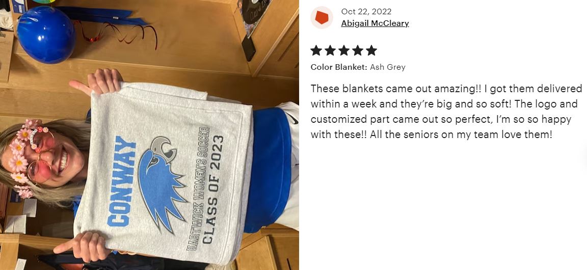 Personalized sports online blankets