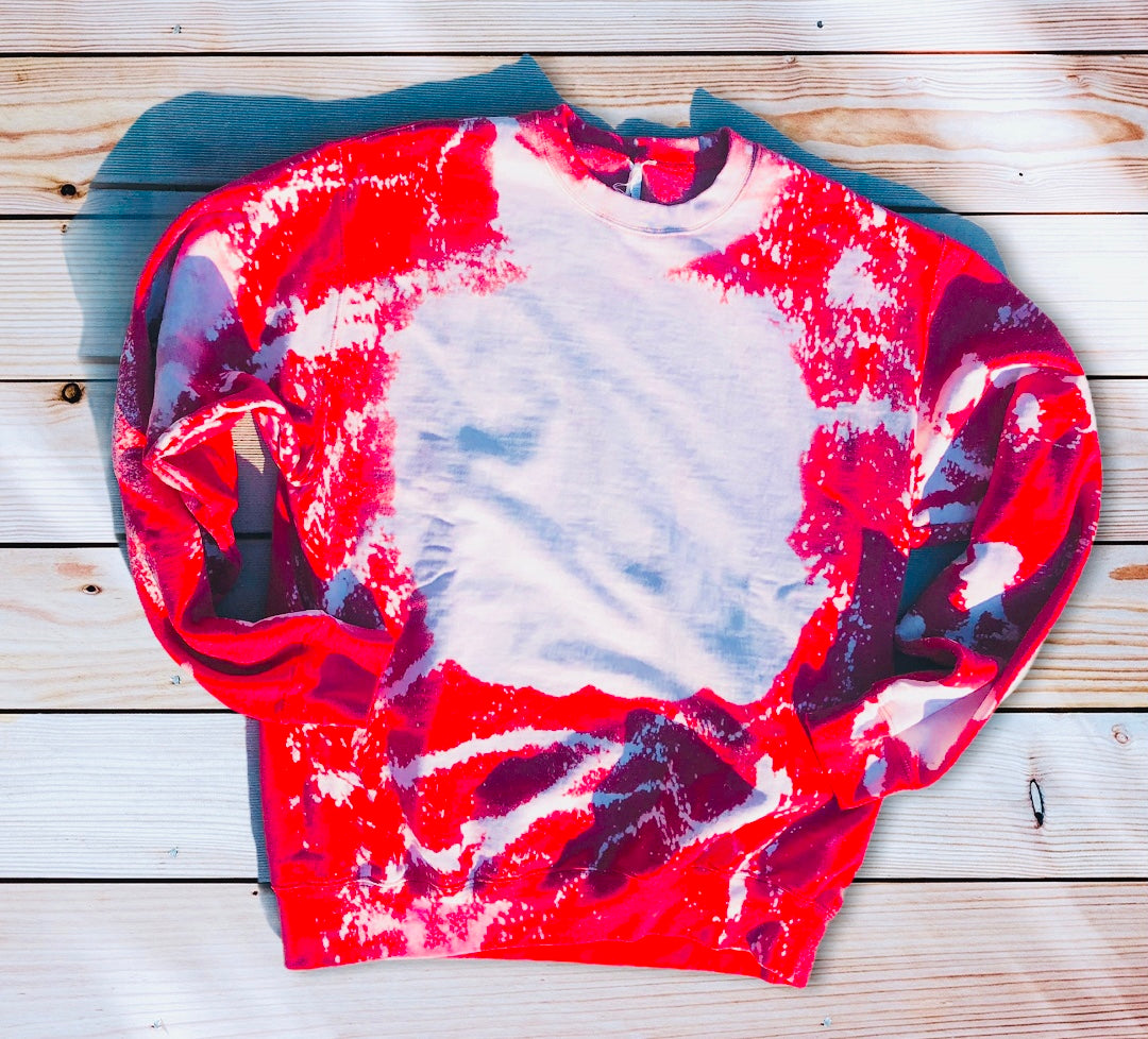 Custom Bleached Crewneck Sweatshirt Your Design Here Create