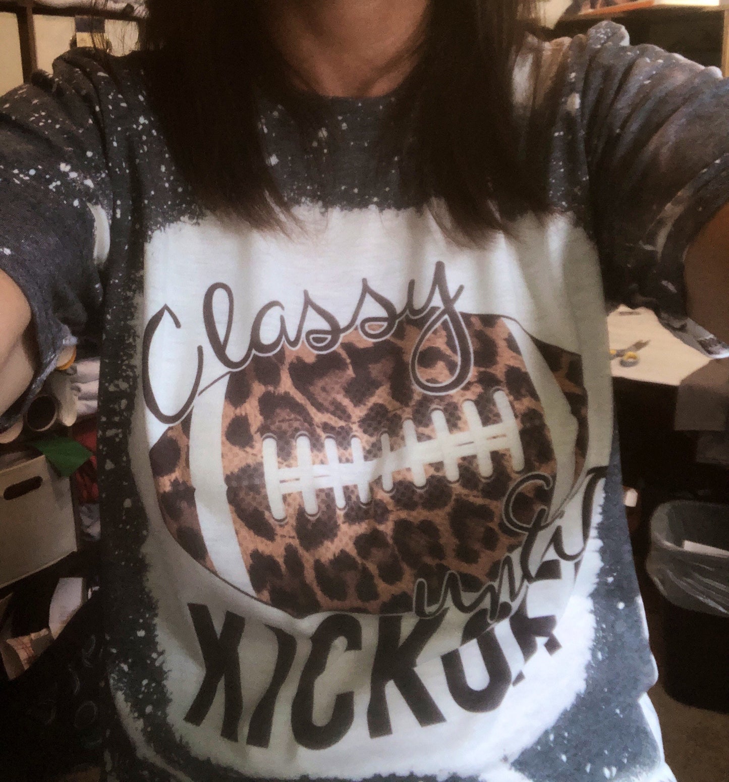 Classy Until Kickoff Bleached Shirt - Liv's Boutique