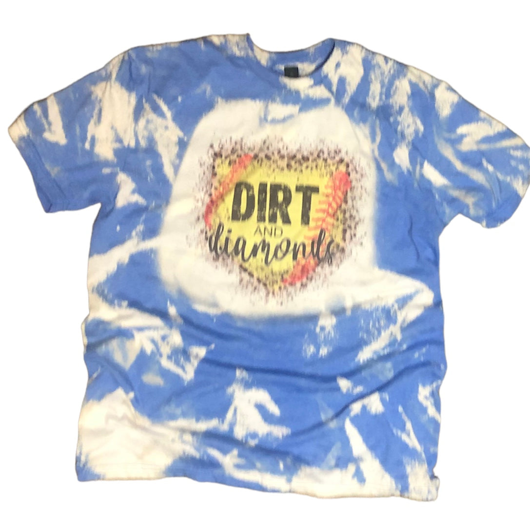 Softball Mom Bleached Shirt ~ Dirt and Diamonds - Liv's Boutique