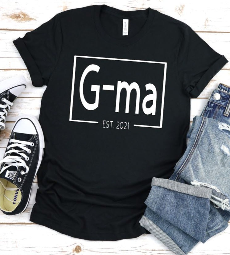 Mom Established Tee, Custom Grandma Shirt,, New Grandma Gift, Mothers Day Gift, Birthday Gift, Grandpa Tee - Liv's Boutique