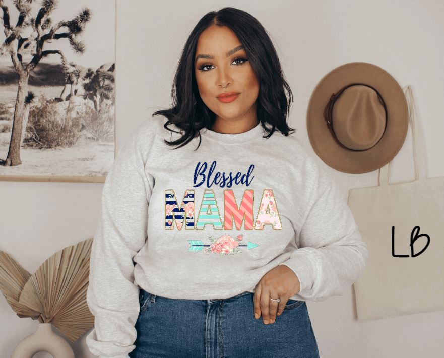 Blessed Mama Floral Crewneck Sweatshirt