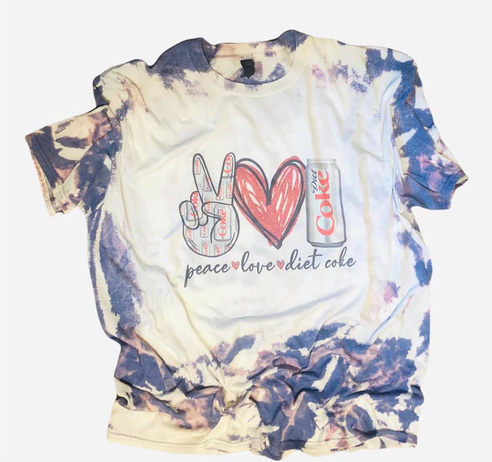 Peace Love Diet Coke Bleached Unisex Tee