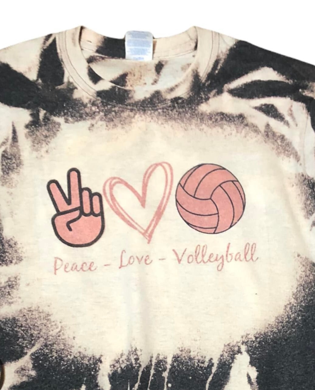 Peace Love Volleyball Bleached Unisex Tee