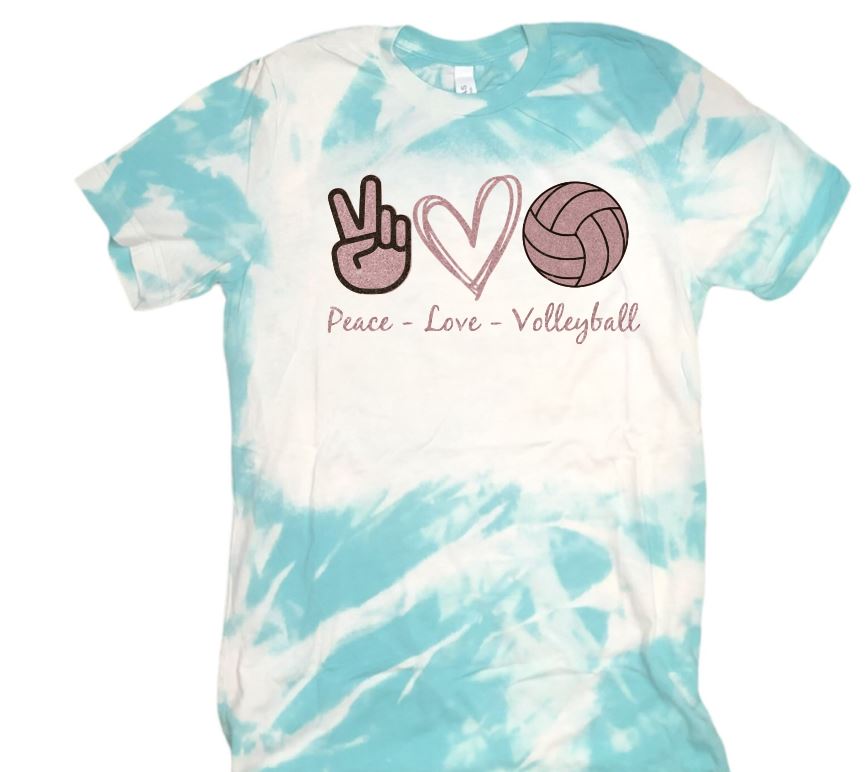 Peace Love Volleyball Bleached Unisex Tee