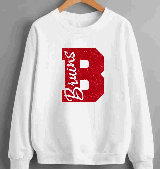 High School Big Solid Letter Spirit Sweatshirt - Liv's Boutique