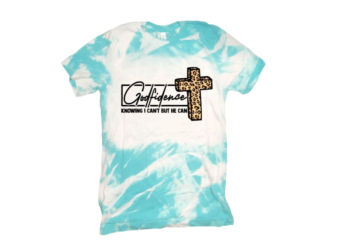 Godfidence Bleached Tee ~ Inspirational Bleached Tee - Liv's Boutique