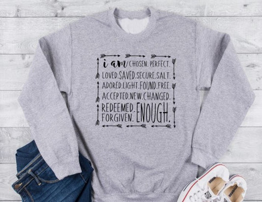 I Am Chosen, I Am Enough Unisex Crewneck Sweatshirt