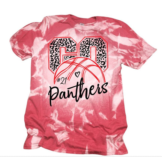 Basketball Mom Bleached Shirt (Custom Name and Number)