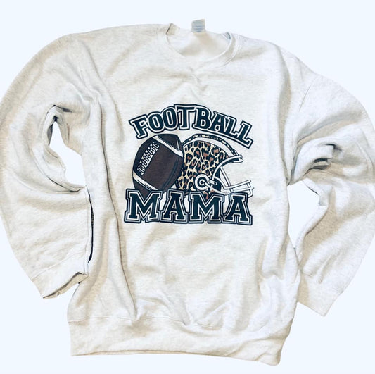 Football Mama Leopard Helmet ~ Football Mom Sweatshirt - Liv's Boutique